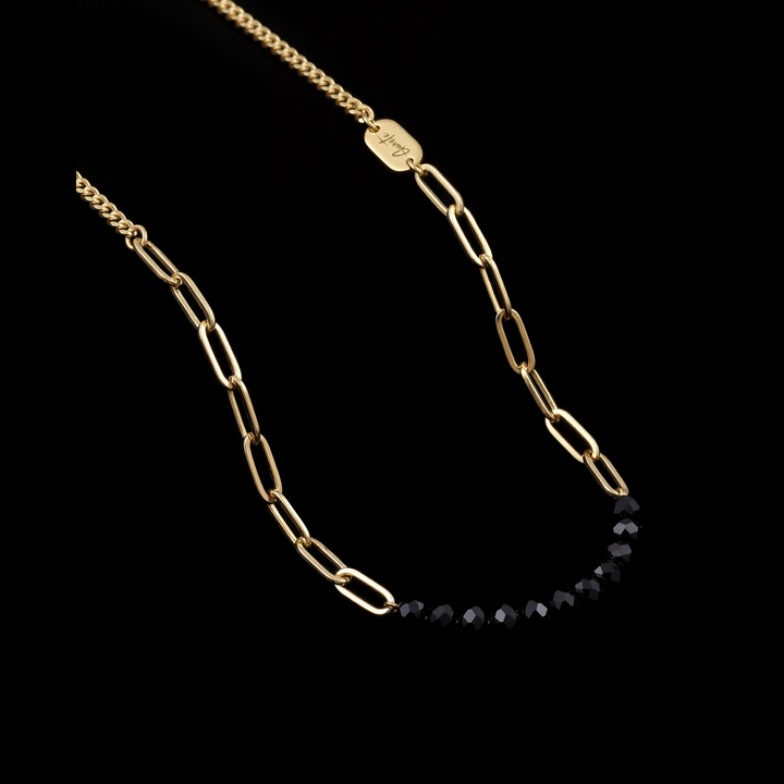 Curb Clip Crystal Chain, Vermeil Gold.