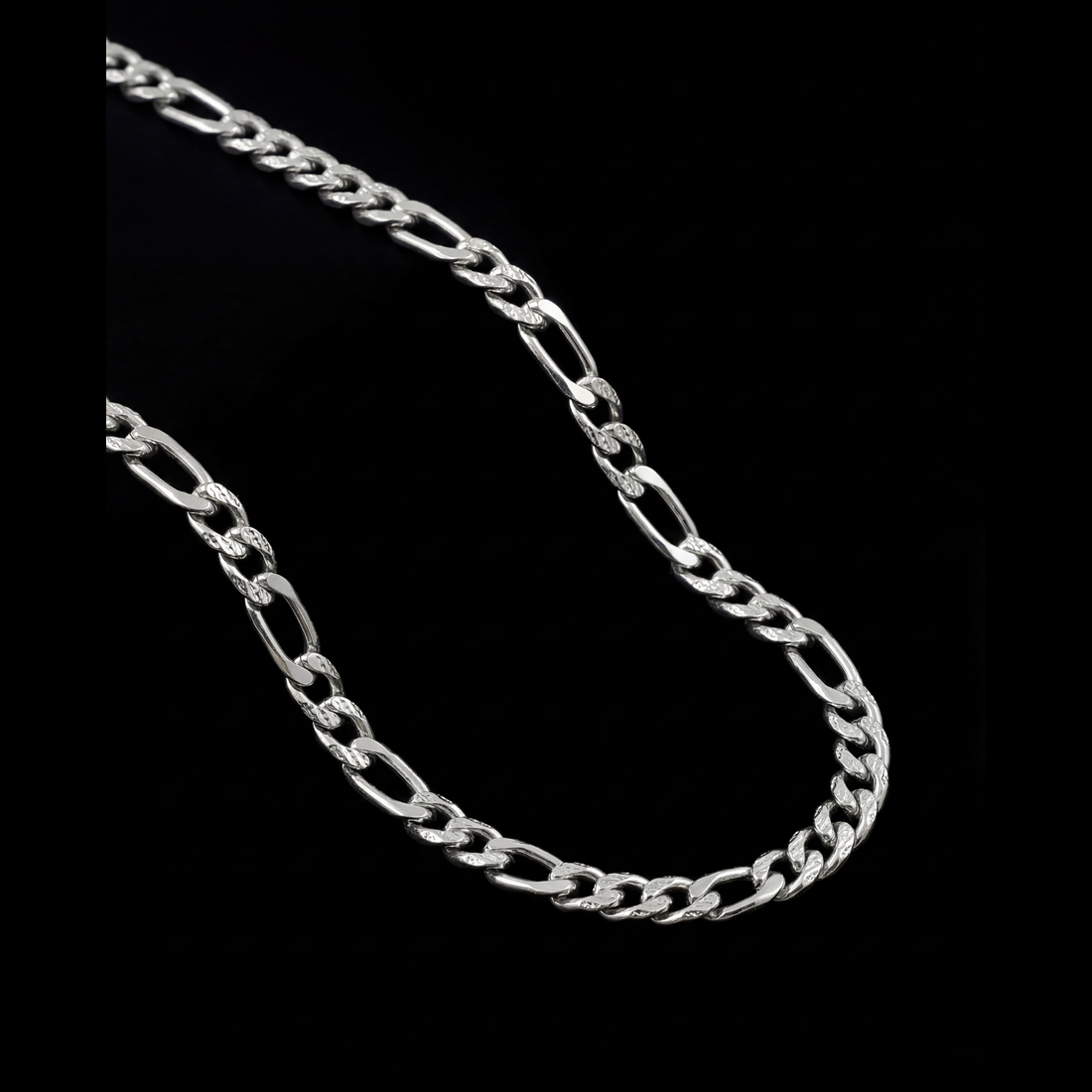 Figaro Chain, Silver.