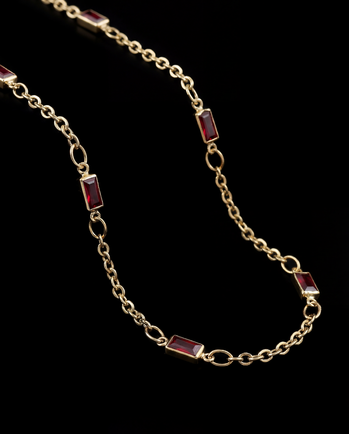 Ruby Chain, Gold Vermeil.