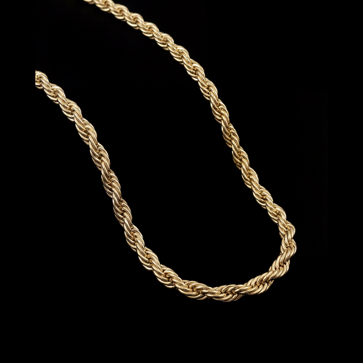GENTS. Rope Chain Gold Vermeil 18K 316L Stainless Steel 50cm Men's Necklace Cairo Egypt
