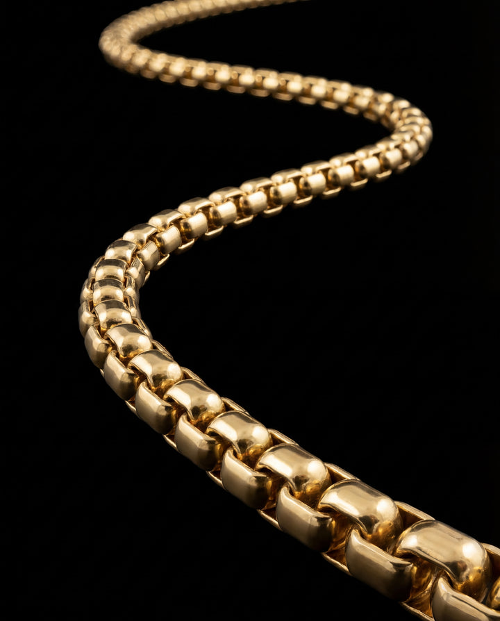 Box Chain, Gold Vermeil.