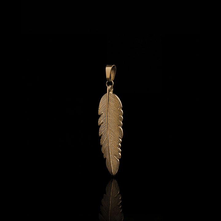 Tree Leaf Pendant, Vermeil Gold.