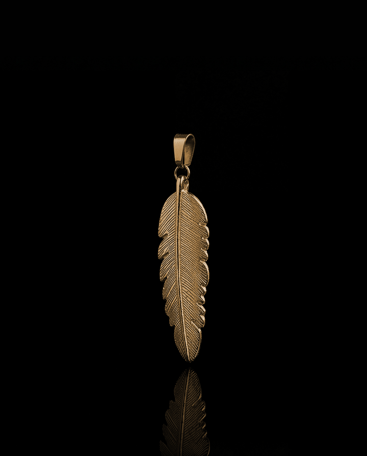 Tree Leaf Pendant, Vermeil Gold.