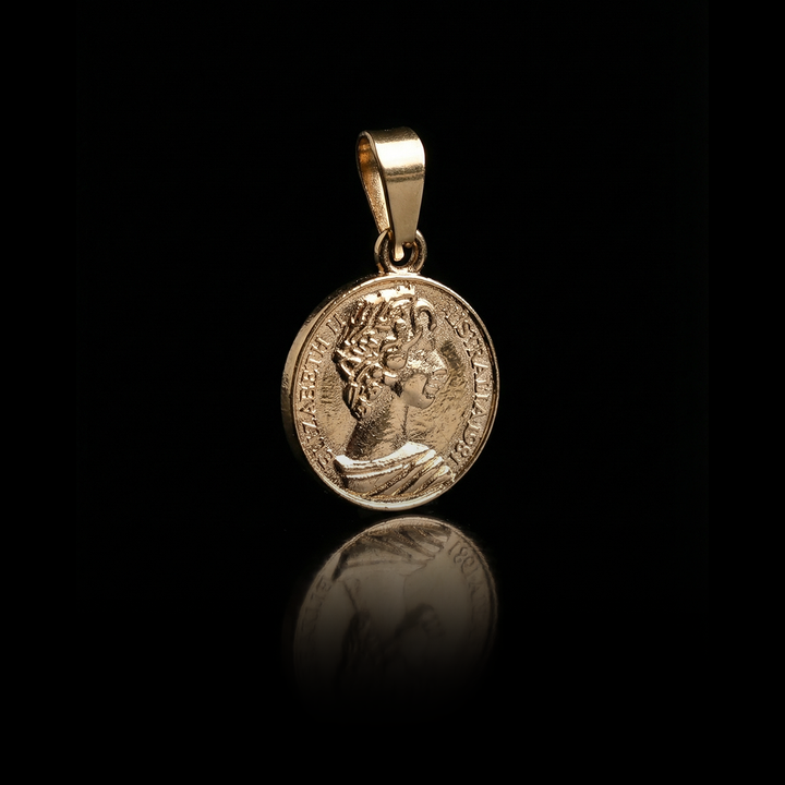 Coin Pendant, Vermeil Gold.