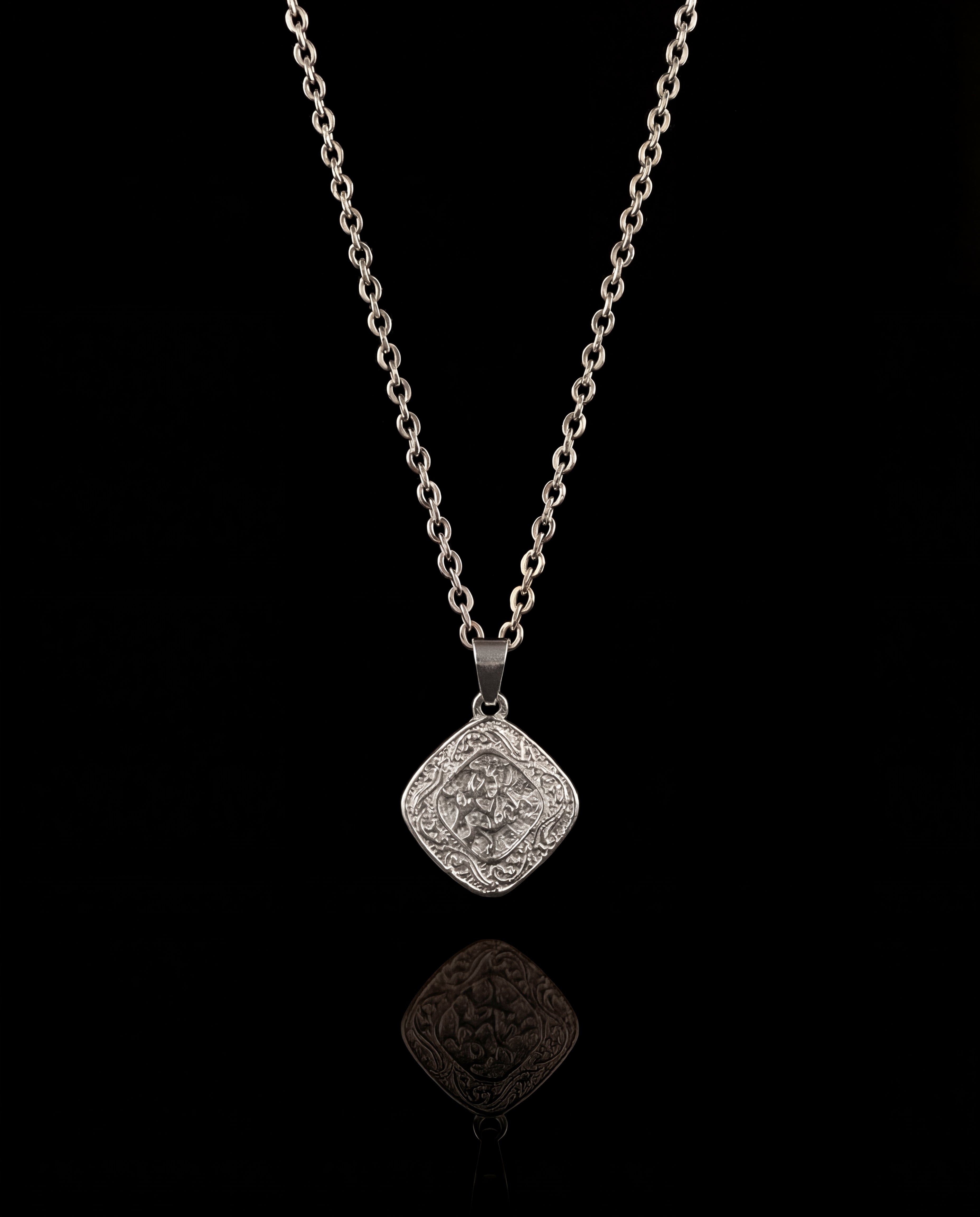 Mandala Necklace, Silver.