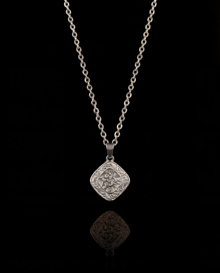 Mandala Necklace, Silver.