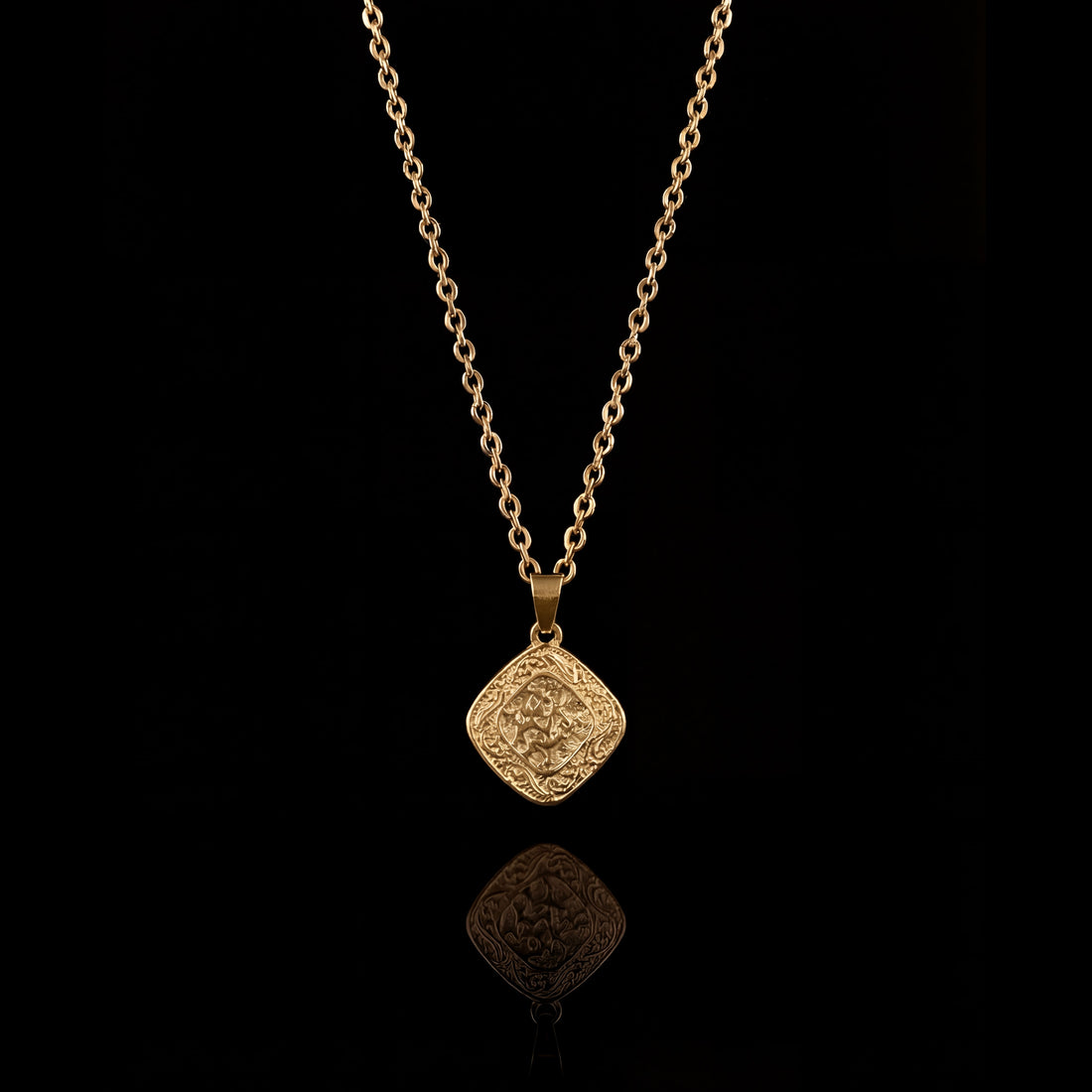 GENTS. Mandala Pendant Necklace Gold Vermeil 18K 316L Stainless Steel 60cm Cairo Egypt