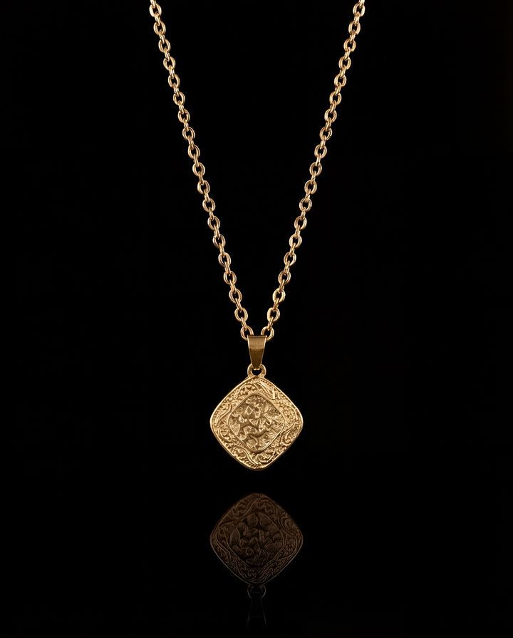 Mandala Necklace, Vermeil Gold.