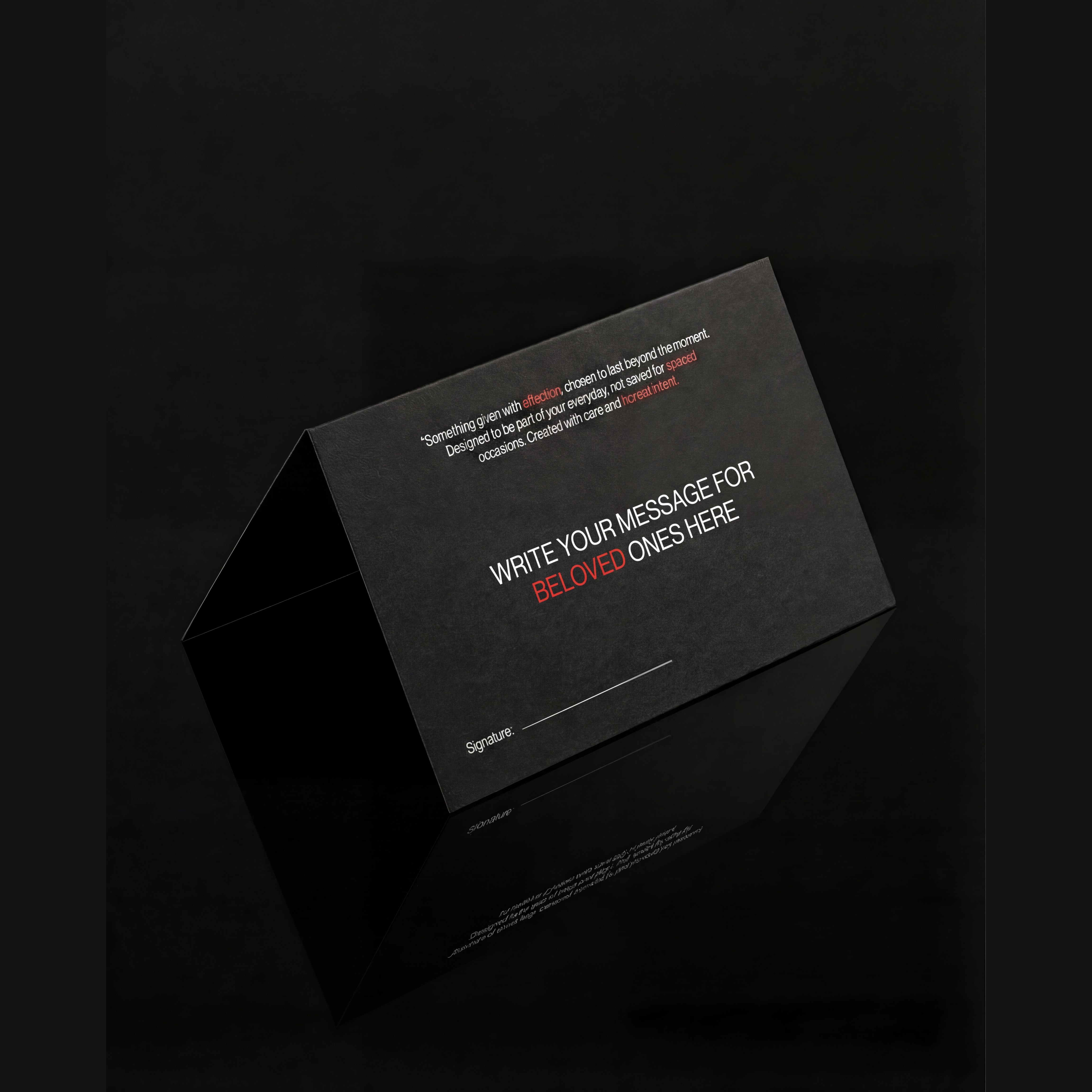GENTS. card with a handwritten message
