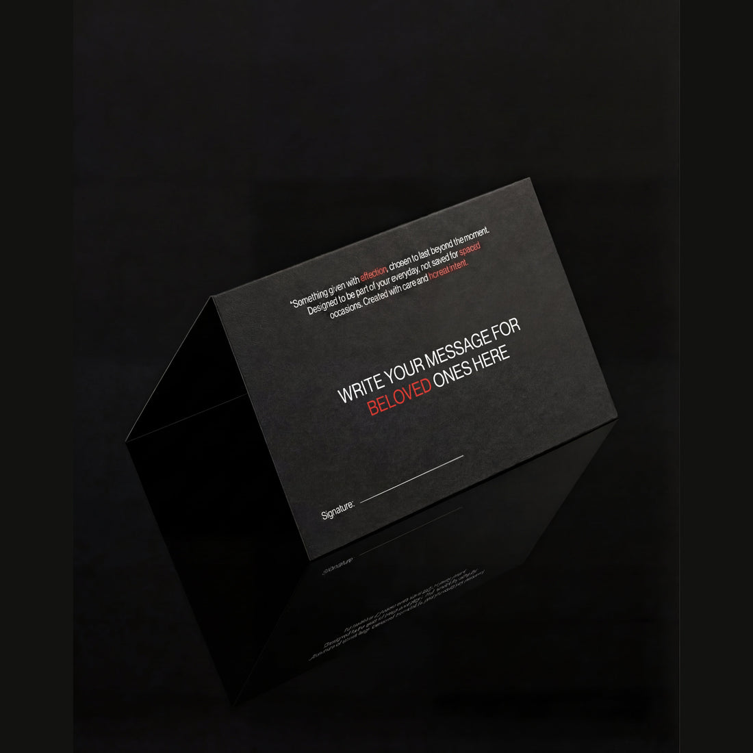 GENTS. card with a handwritten message