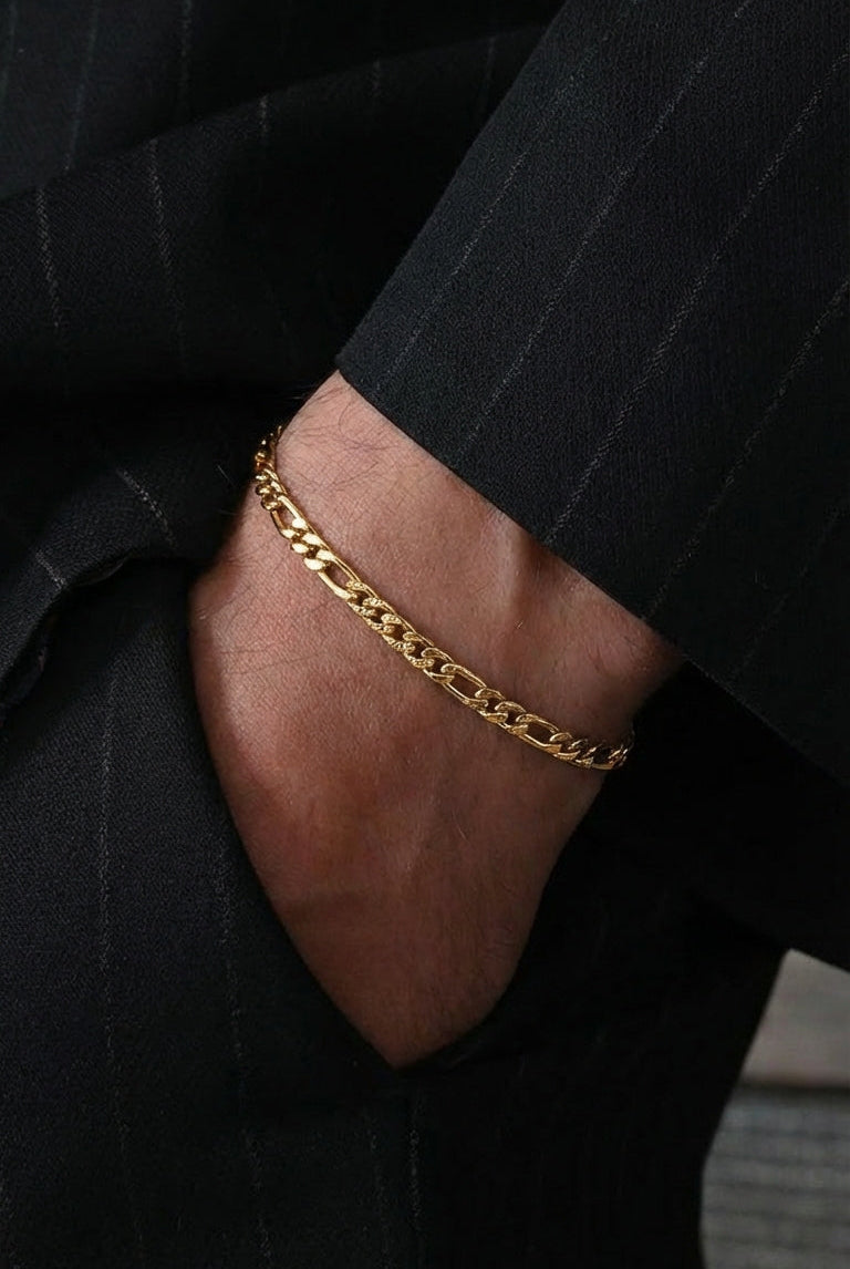 Figaro Chain Bracelet, Gold Vermeil.