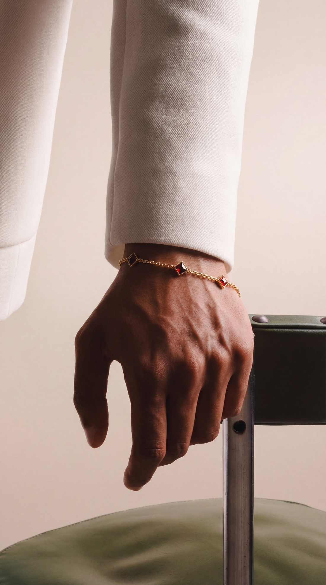 Ruby Bracelet, Gold Vermeil.