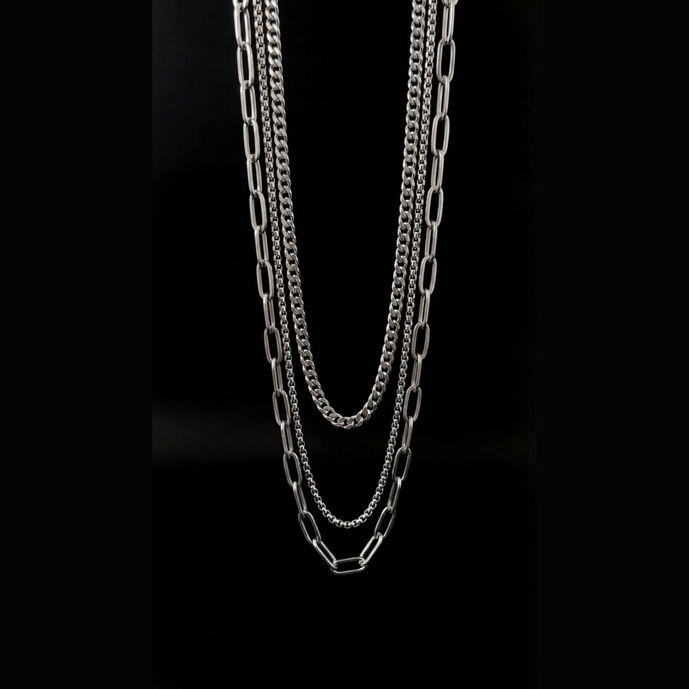 Box+Clip+Curb Silver Chain Bundle.