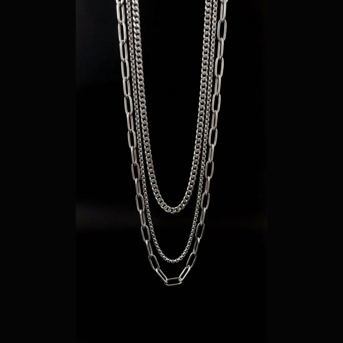 Box+Clip+Curb Silver Chain Bundle.