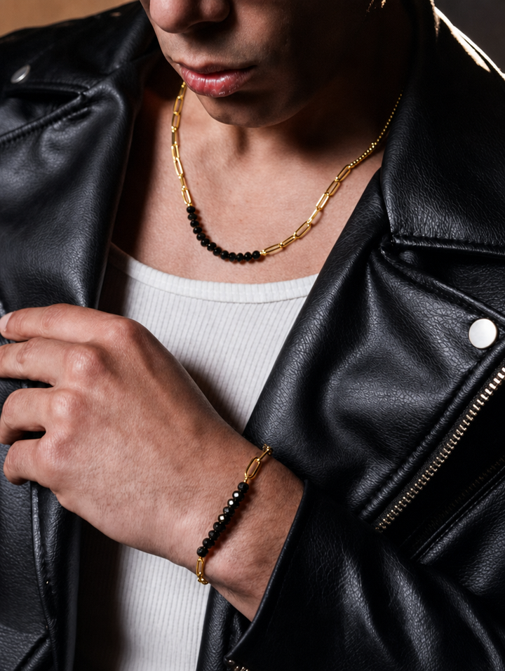 Curb Clip Crystal Gold Set.