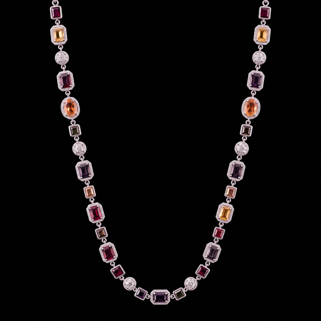 Gemstone Chain, Silver.