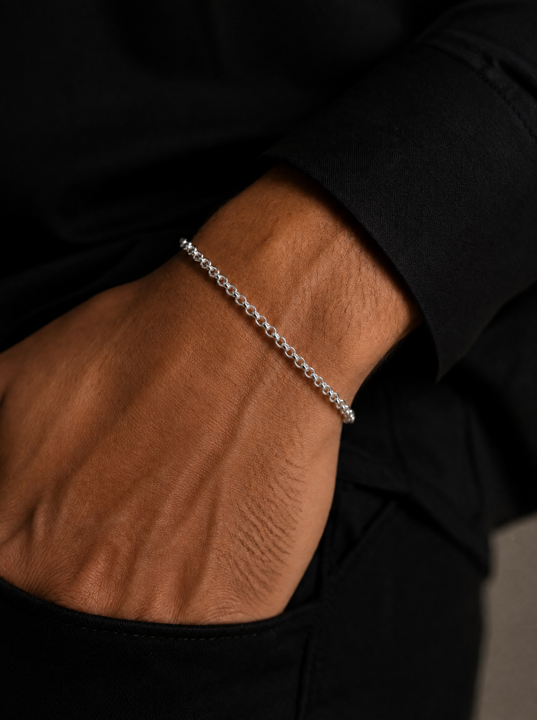 Box Chain Bracelet, Silver