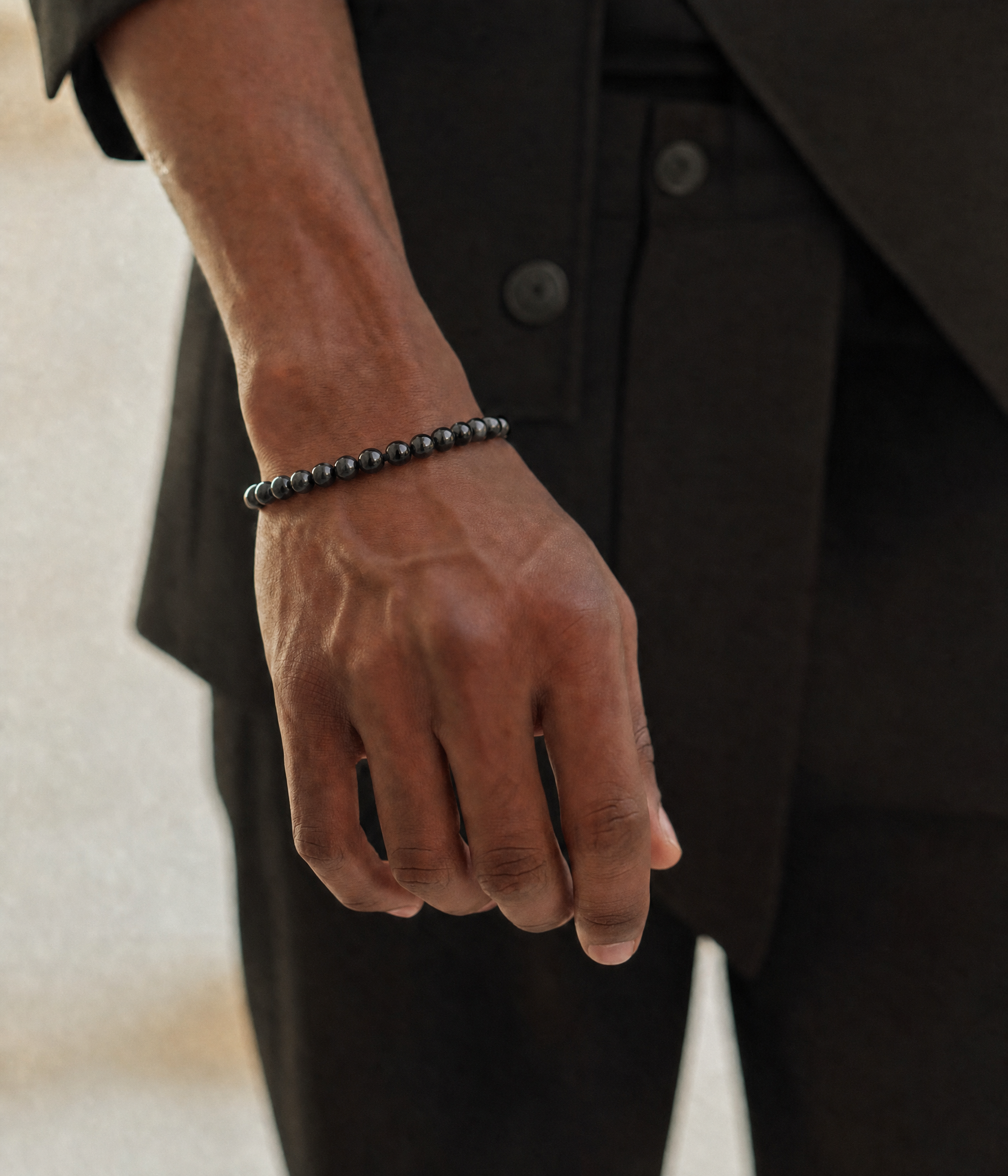 The Nero Stone Bracelet, Silver